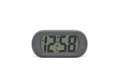 Acctim Silicone Jumbo LCD Alarm Clock Grey - timeframedclocks