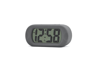 Acctim Silicone Jumbo LCD Alarm Clock Grey - timeframedclocks