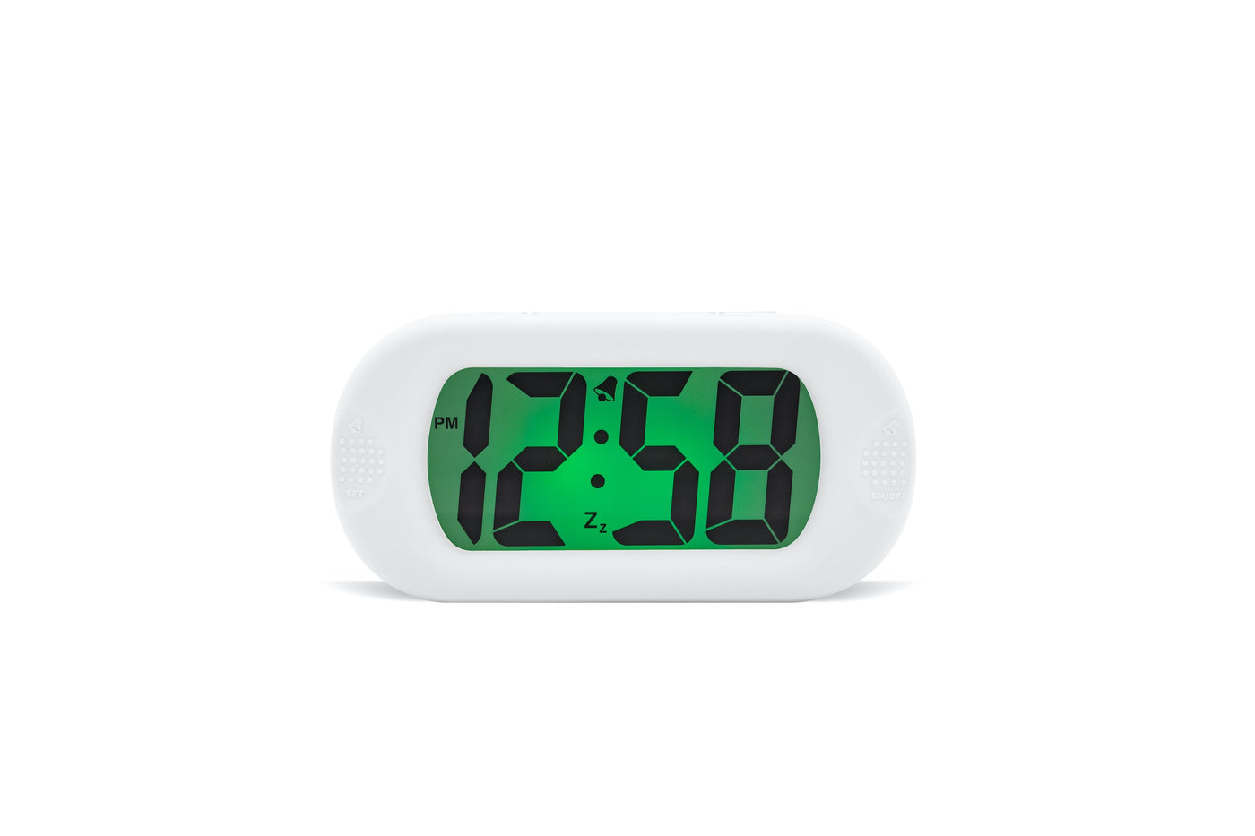 Acctim Silicone Jumbo LCD Alarm Clock White - timeframedclocks