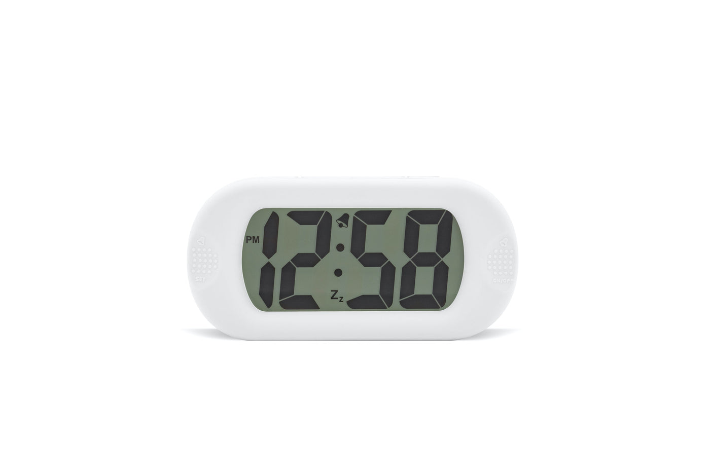 Acctim Silicone Jumbo LCD Alarm Clock White - timeframedclocks