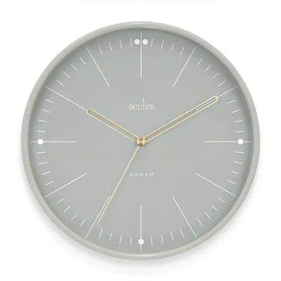Acctim Solna Wall Clock Smoke Grey *NEW* - timeframedclocks