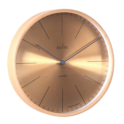 Acctim Strathblane Wall Clock Wood Brass - timeframedclocks