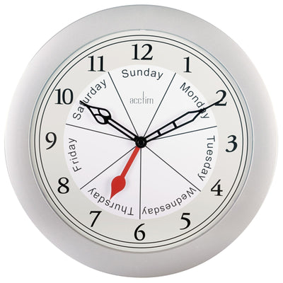 Acctim Velha Day Wall Clock Silver *NEW* - timeframedclocks