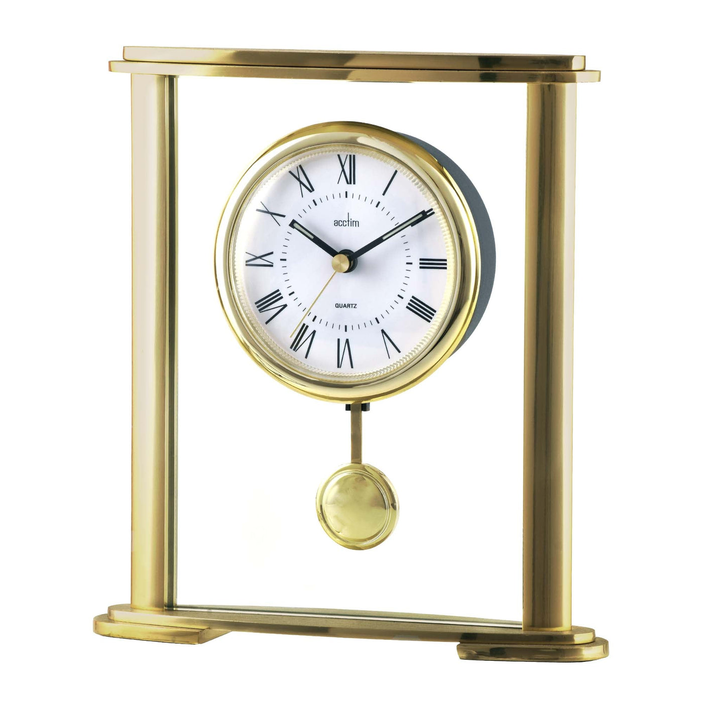 Acctim Welwyn Table Clock Pendulum Gold - timeframedclocks