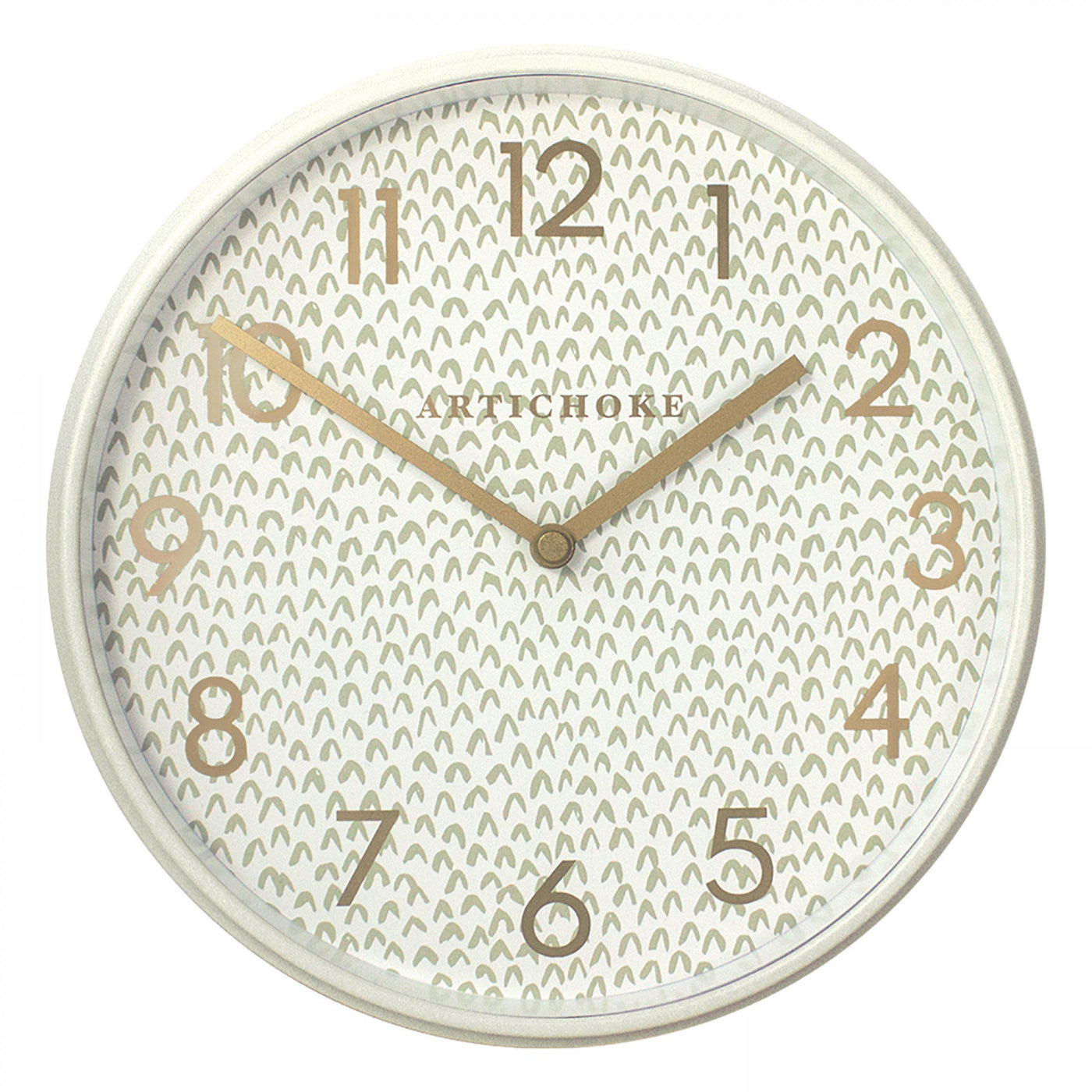 Artichoke Chevron Wall Clock 9" (21 cm) Olive Beige - timeframedclocks