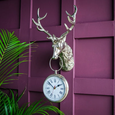 Culinary Concepts London. Stag Head Wall Clock *STOCK DUE OCT* - timeframedclocks