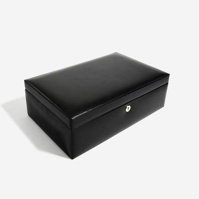 Dulwich Designs London. Windsor Black Leather 10 Piece Watch Box - timeframedclocks