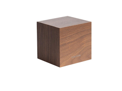 Karlsson Alarm Clock Mini Cube Dark Wood - timeframedclocks