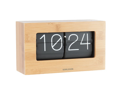 Karlsson Boxed Flip Flap Desk Or Wall Clock Bamboo - timeframedclocks