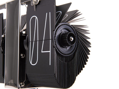 Karlsson Flip Flip Flap Clock No Case Mini Wall Or Desk Black (20.5cmx35cm) - timeframedclocks
