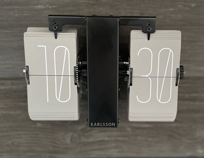 Karlsson Flip Flap Clock No Case Mini Wall Or Desk Warm Grey (20.5cmx35cm) - timeframedclocks