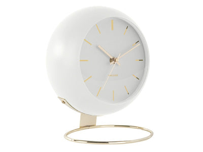 Karlsson Globe Table Clock Dark White - timeframedclocks