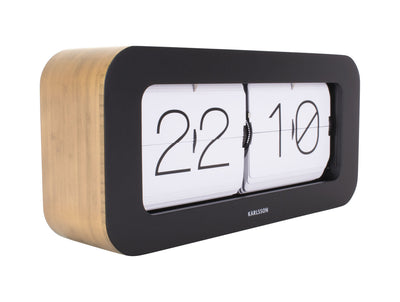Karlsson Matiz Flip Flap Desk Or Wall Clock Black - timeframedclocks