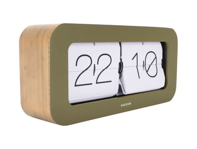 Karlsson Matiz Flip Flap Desk Or Wall Clock Moss Green - timeframedclocks