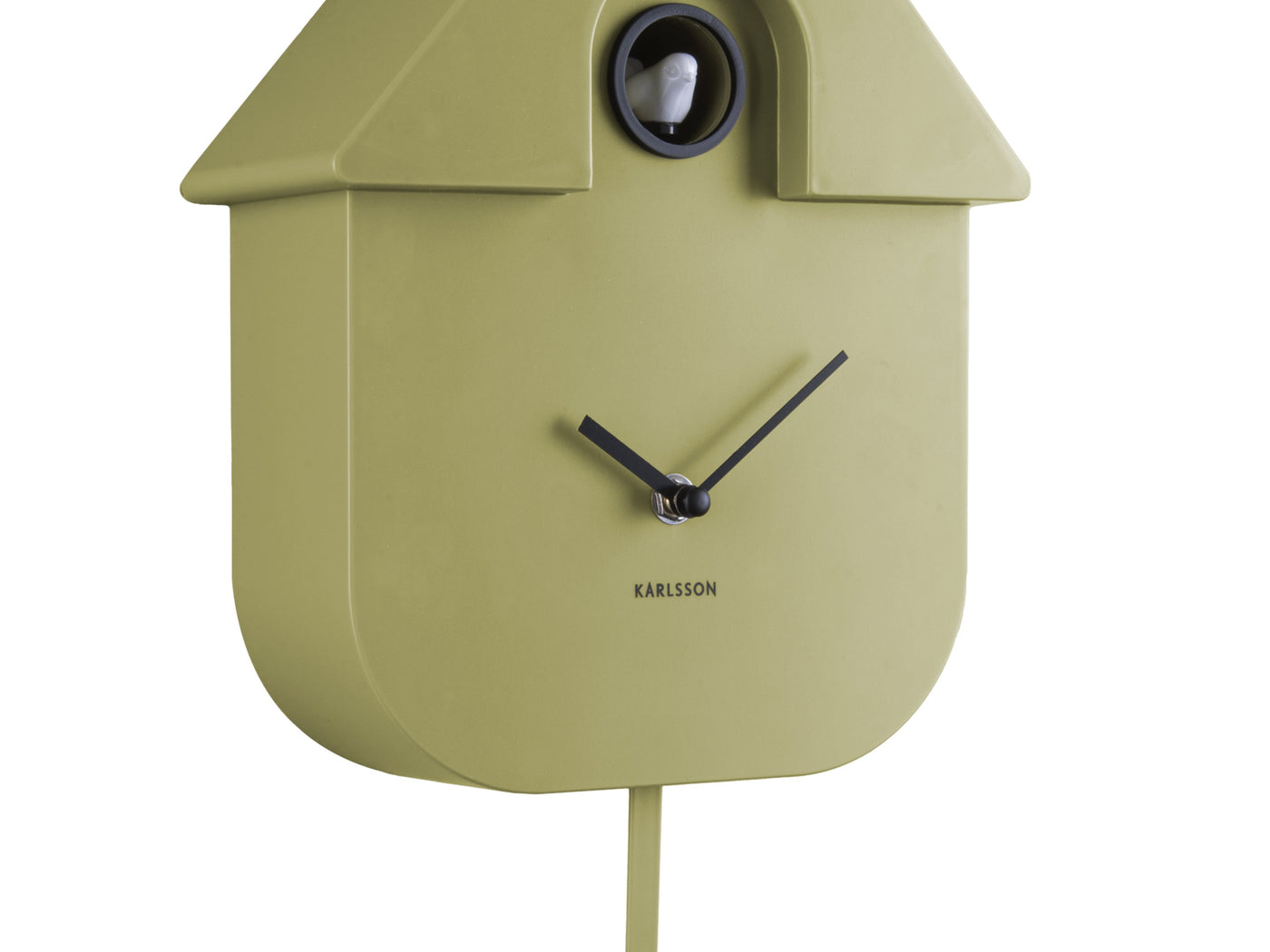 Karlsson Modern Cuckoo Wall Clock Olive Green (21.5cm) - timeframedclocks