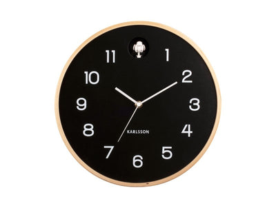 Karlsson Natural Cuckoo Wall Clock Black - timeframedclocks
