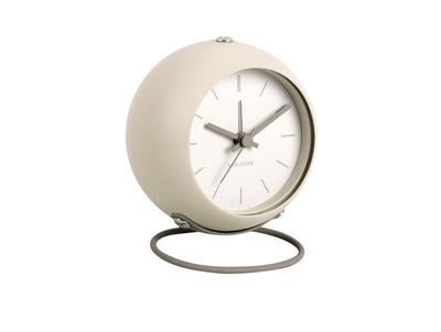Karlsson Nirvana Globe Alarm Clock Warm Grey - timeframedclocks