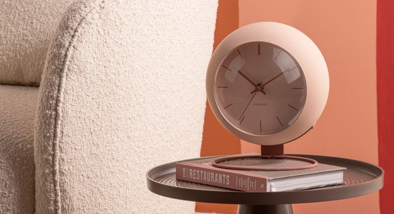 Karlsson Nirvana Globe Table Clock Sand Brown - timeframedclocks