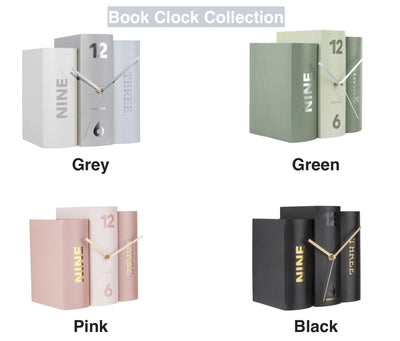 Karlsson Table Clock Book Black - timeframedclocks