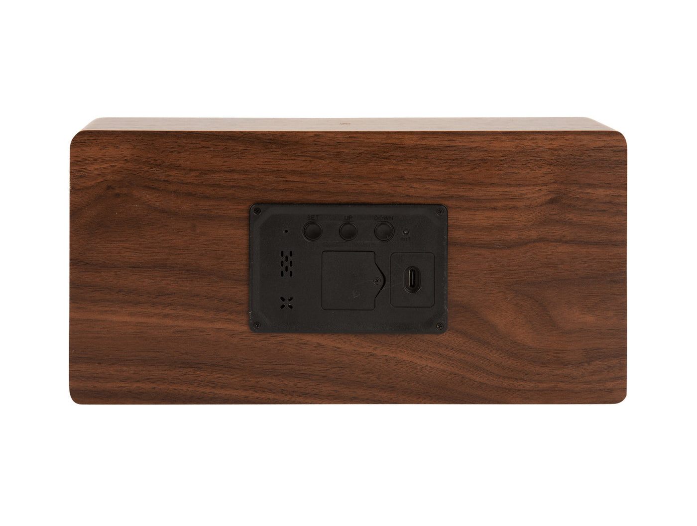 Karlsson Table Clock Boxed LED Dark Wood - timeframedclocks