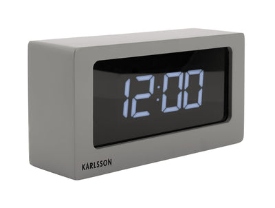 Karlsson Table Clock Boxed LED Warm Grey - timeframedclocks