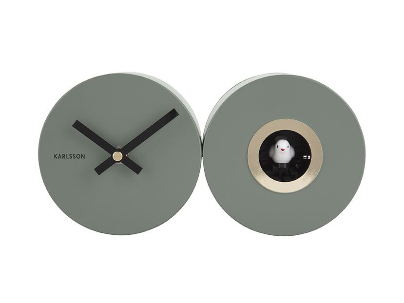 Karlsson Duo Cuckoo Wall or Desk Clock Jungle Green - timeframedclocks
