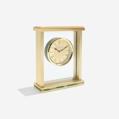 London Clock Company. Gold Flat Top Mantel Clock - timeframedclocks