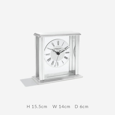 London Clock Company. Silver Flat Top Mantel Clock *STOCK DUE MARCH* - timeframedclocks