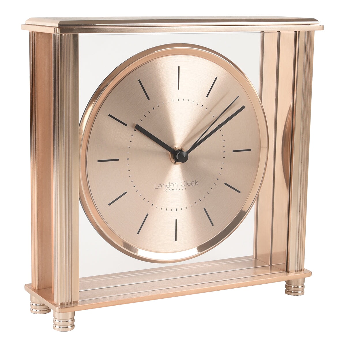 London Clock Company. Square Rose Gold Large Mantel Clock - timeframedclocks