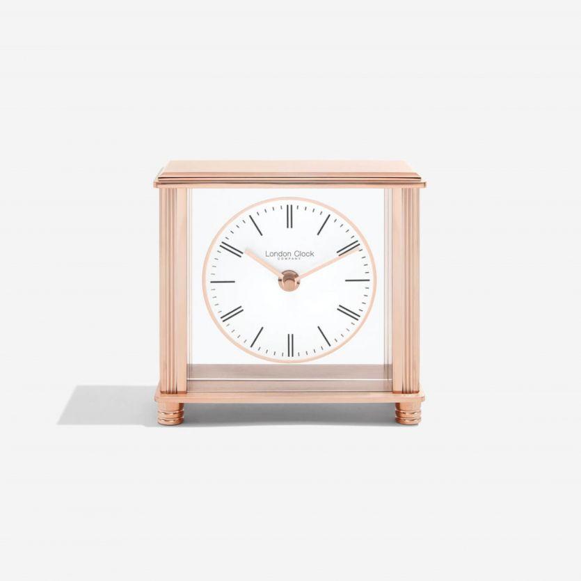 London Clock Company. Square Rose Gold Small Mantel Clock - timeframedclocks