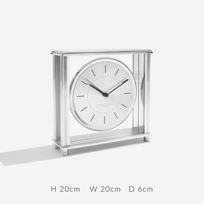 London Clock Company. Square Silver Large Mantel Clock - timeframedclocks