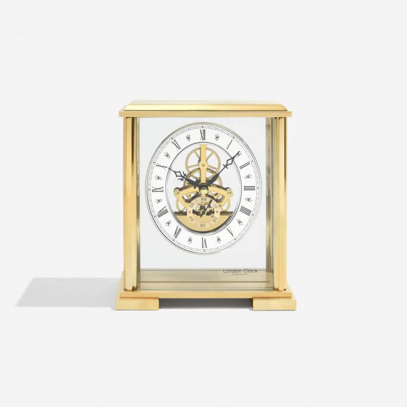 London Clock Company. Square Top Skeleton Mantel Clock *AWAITING STOCK* - timeframedclocks