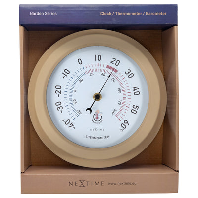 NeXtime Outdoor Thermometer Metal Brown Lily - timeframedclocks