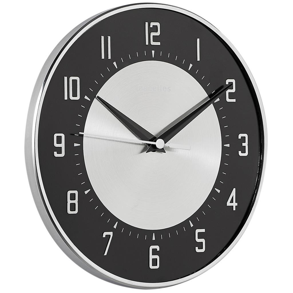 Roger Lascelles London. Deco Domed Wall Clock Black - timeframedclocks