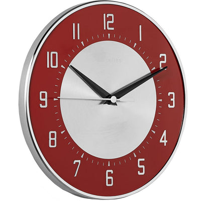 Roger Lascelles London. Deco Domed Wall Clock Red - timeframedclocks