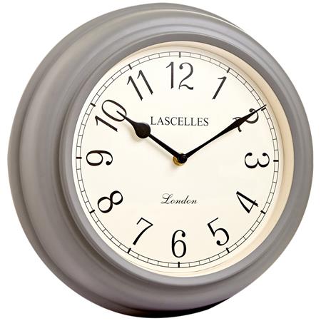 Roger Lascelles London. Classic Metal Wall Clock Dove Grey - timeframedclocks