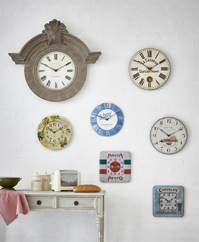 Roger Lascelles London. French Tin Wall Clock Cherries - timeframedclocks