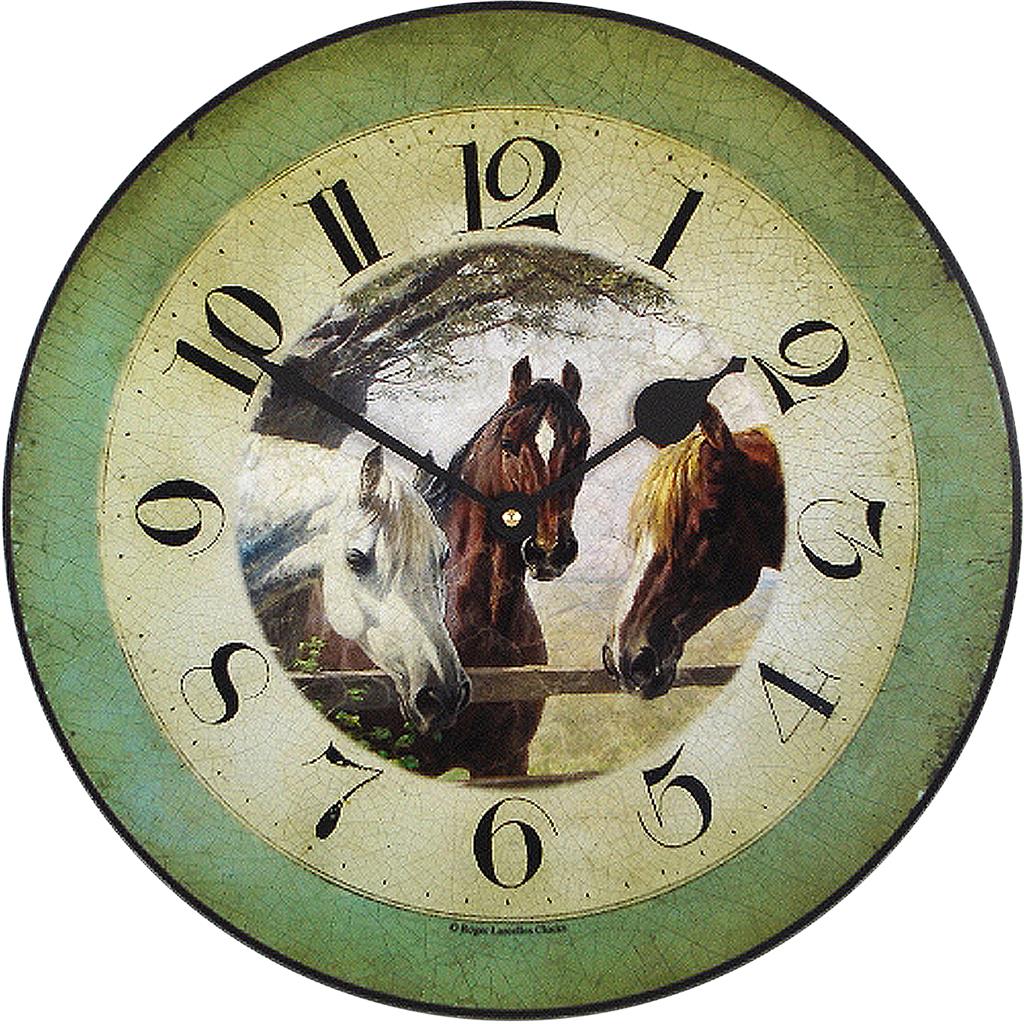 Roger Lascelles London. Horses Old Friends Wall Clock - timeframedclocks