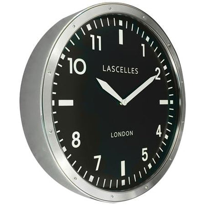 Roger Lascelles London. Large Brushed Chrome Wall Clock *IN PRODUCTION* - timeframedclocks