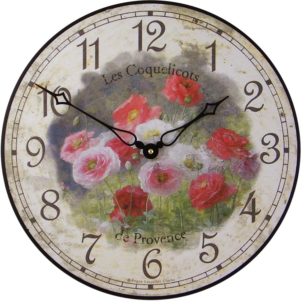 Roger Lascelles London. Poppies Wall Clock - timeframedclocks