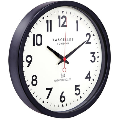Roger Lascelles London. Radio Controlled Wall Clock Black - timeframedclocks