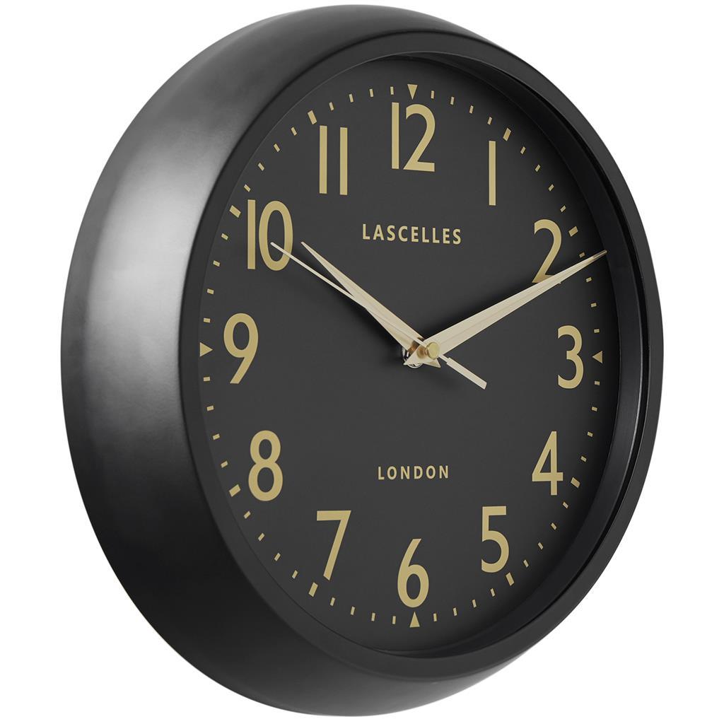 Roger Lascelles London. Retro Wall Clock Black - timeframedclocks