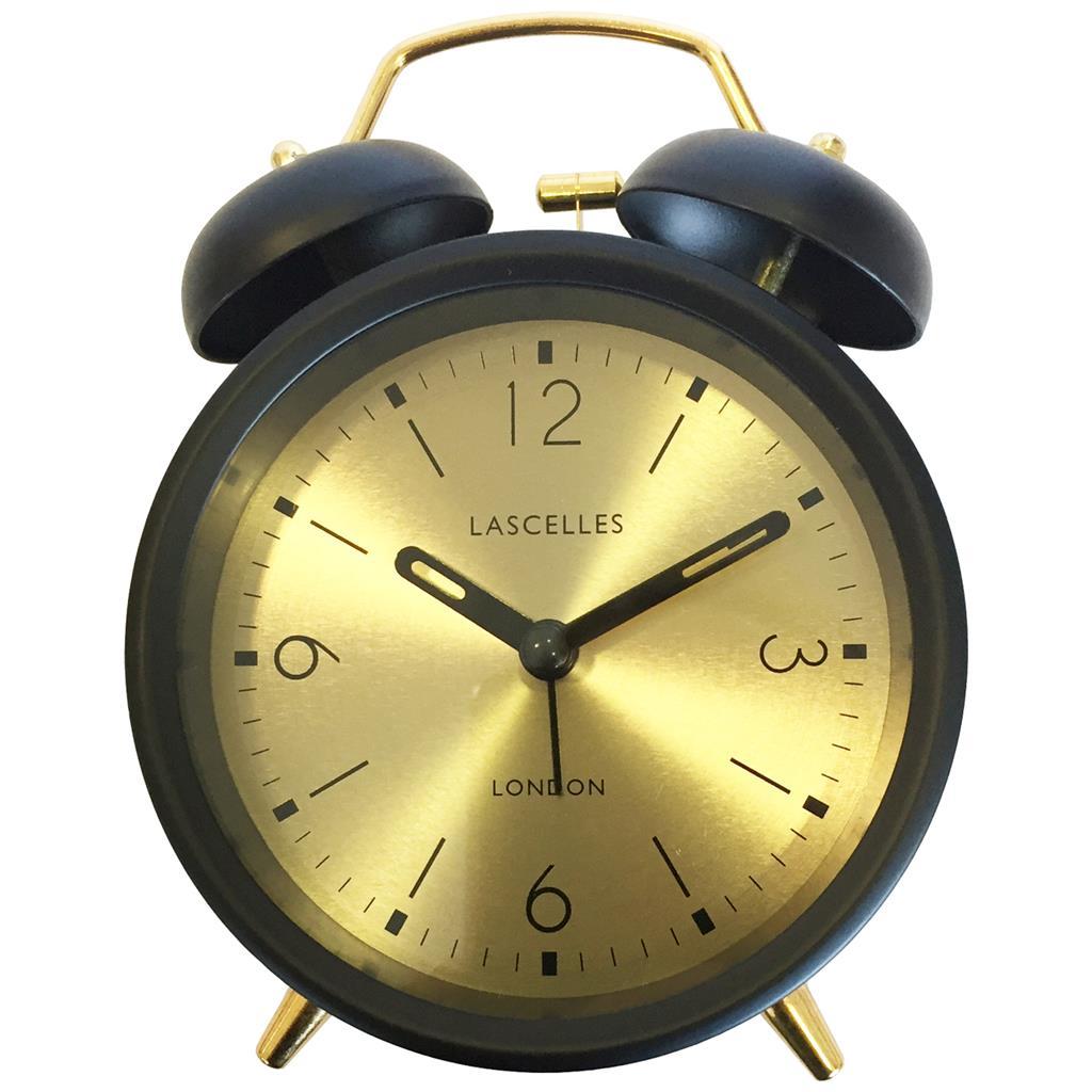 Roger Lascelles London. Traditional Twin Bell Alarm Clock Black 🎄 - timeframedclocks