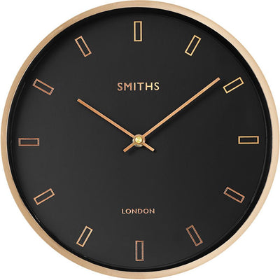 Smiths Clocks London. Modern Rose Gold Wall Clock - timeframedclocks