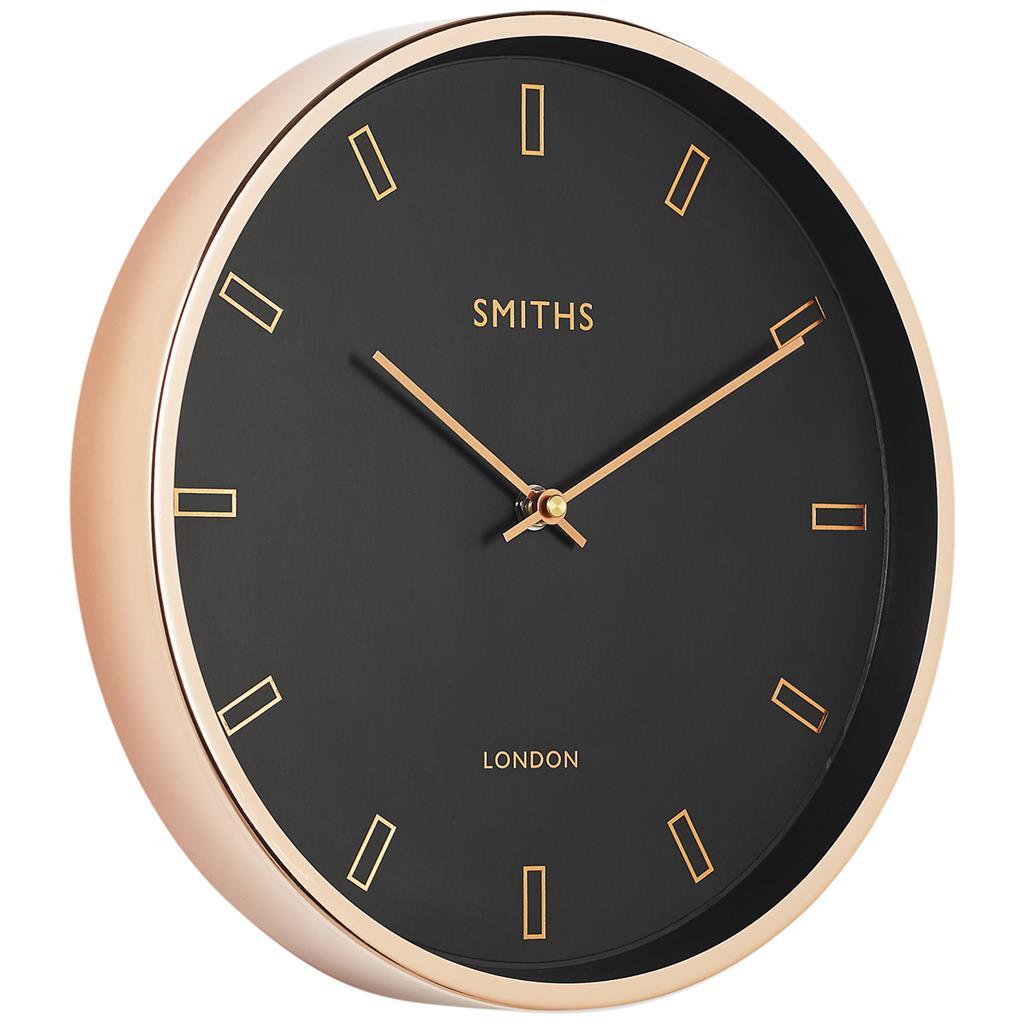 Smiths Clocks London. Modern Rose Gold Wall Clock - timeframedclocks