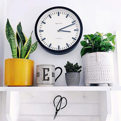 Smiths Clocks London. Swiss Style Wall Clock Black & White - timeframedclocks