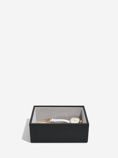 Stackers. Black Saffiano Mini Jewellery Box Set - timeframedclocks