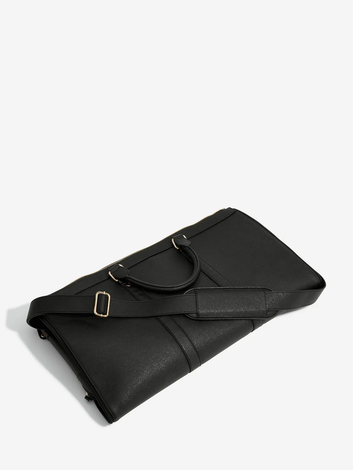 Stackers. Black Saffiano Weekend Garment Bag - timeframedclocks