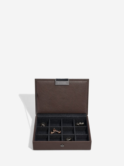 Stackers. Brown Mini Watch & Cufflink Box - timeframedclocks
