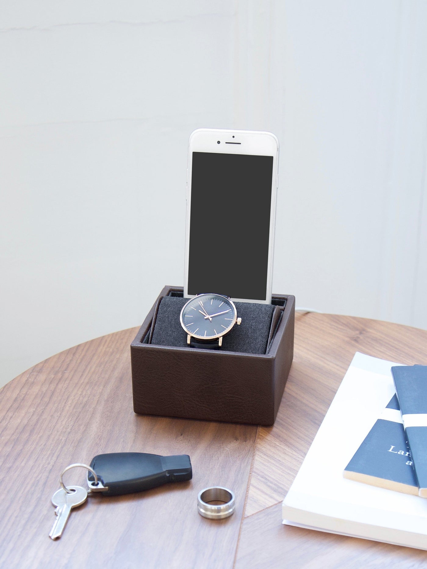 Stackers. Brown Watch & Phone Stand - timeframedclocks